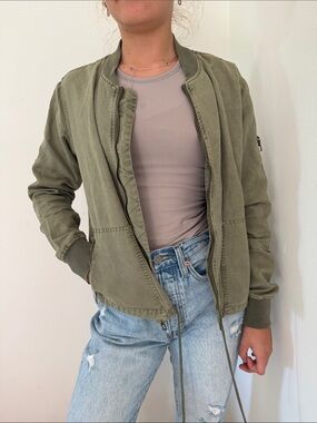 Michael Stars XS Olive Green Women's Bomber Jacket